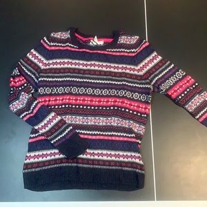 Navy and pink patterned sweater